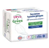 Serviettes nuit hypoallergéniques, Love & Green (x10)