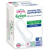 Serviettes hygiéniques maxi hypoallergéniques, Love & Green (x 12)