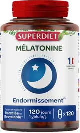 Mélatonine endormissement, Superdiet (120 gélules)