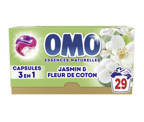 Lessive capsules 3en1 jasmin & fleur de coton, Omo (x 29 doses, 509 g)