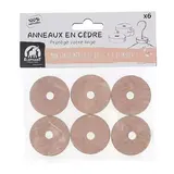 Lot de 6 Anneaux en cèdre, Elephant (x 6)