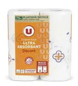 Essuie-tout ultra absorbant compact décoré, U (2 rouleaux)
