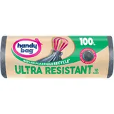 Sac poubelle poignée coulissante ultra résistant 80% plastique recyclé, Handy Bag (10 x 100 L)
