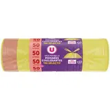 Sacs poubelle poignée coulissantes spécial tri sélectif, U (15 x 50 l)