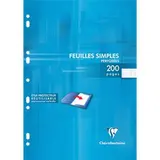 Feuilles simples perforées grands carreaux, Clairefontaine (21 x 29,7 cm, 200 feuilles)