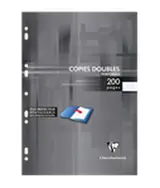 Feuilles doubles perforées grands carreaux, Clairefontaine (21 x 29,7 cm, x 200 pages)