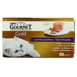 Les Mousselines multivariétés pour chats adultes, Gourmet Gold (4 x 85 g)