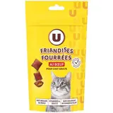 Friandises fourrées pour chat anti boule de poils au bœuf, U (60 g)