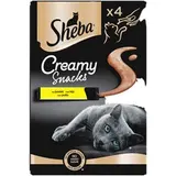 Friandises pour chat adulte Creamy snacks au poulet, Sheba (4 x 12 g)