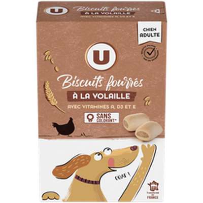 Biscuits fourrés chien, U (500 g)