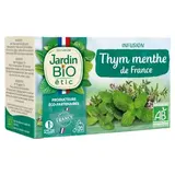 Infusion tonique thym-menthe BIO, Jardin Bio (20 sachets)