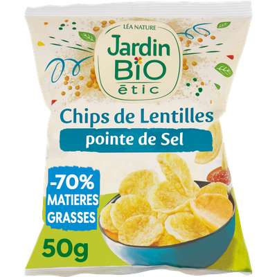 Chips lentilles soufflées salées BIO, Jardin Bio (50 g)