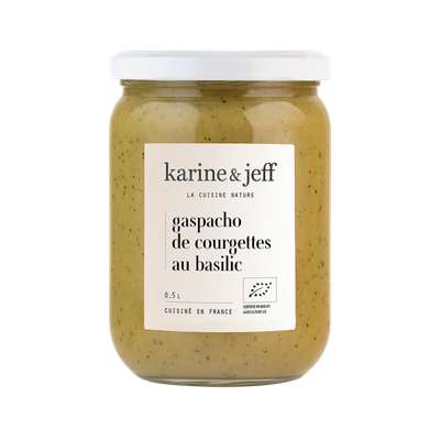 Gaspacho de courgettes et basilic BIO, Karine & Jeff (500 ml)