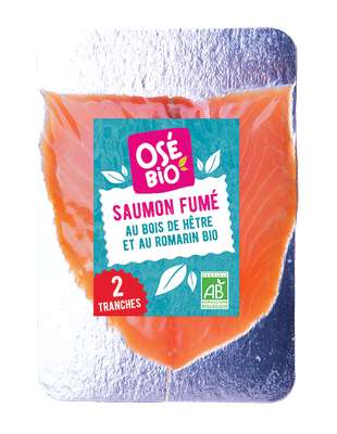 Saumon fumé Irlande ou Ecosse BIO, Osé Bio (2 tranches mini, 80 g)