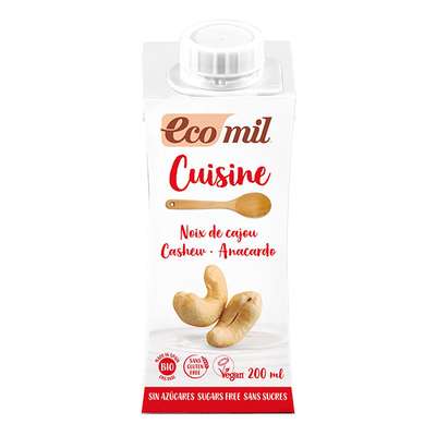 Crème cuisine aux noix de cajou sans sucre BIO, Ecomil (20 cl)