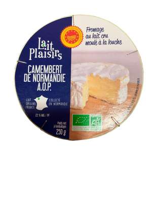 Camembert de Normandie AOP BIO fermier au lait cru moulé à la louche, 22 % MG/PF (250 g)