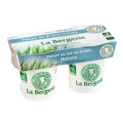 Yaourt au lait de brebis nature BIO, La Bergerie (2 x 125 g)