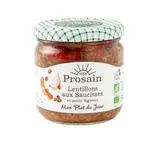 Lentillons saucisses cuisinés petits légumes porc & lentillons français BIO, Prosain (360 g)