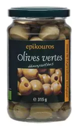 Olives vertes dénoyautées BIO, Epikouros (315 g)