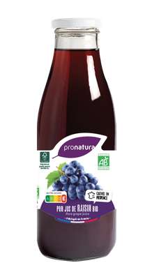 Jus de raisin BIO, Pronatura Gamme Producteurs (75 cl)
