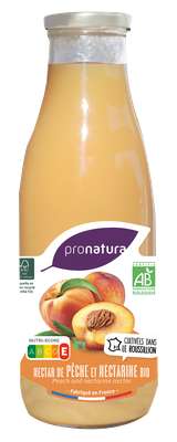 Nectar de pêche et nectarine BIO, Pronatura Gamme Producteurs (75 cl)
