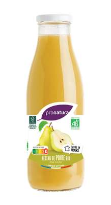 Nectar de poire BIO, Pronatura Gamme Producteurs (75 cl)