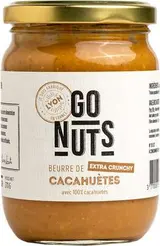 Beurre de Cacahuètes Extra Crunchy BIO, Go Nuts (270 g)