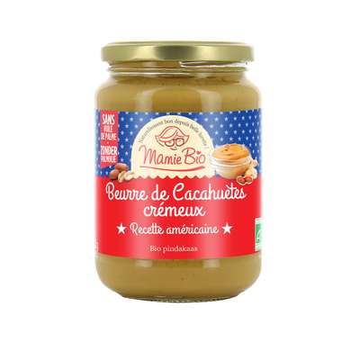 Beurre de cacahuètes crémeux recette américaine BIO, Mamie BIO (500 g)