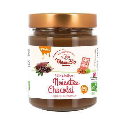 Pâte à tartiner noisette et cacao sans huile de palme, Mamie Bio (350 g)