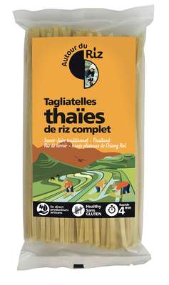 Tagliatelles thaïes de riz complet BIO, Autour du Riz (400 g)