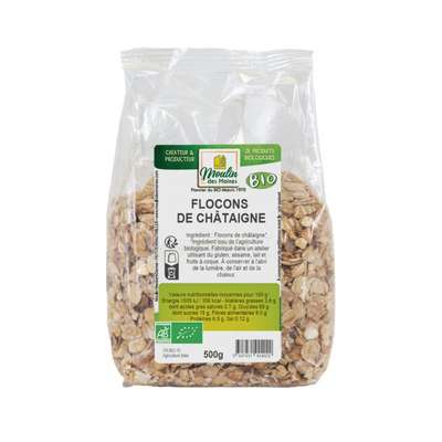 Flocons de châtaigne BIO, Moulins des Moines (500 g)