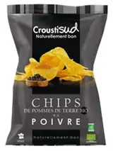 Chips de pommes de terre au poivre BIO, Croustisud (100 g)