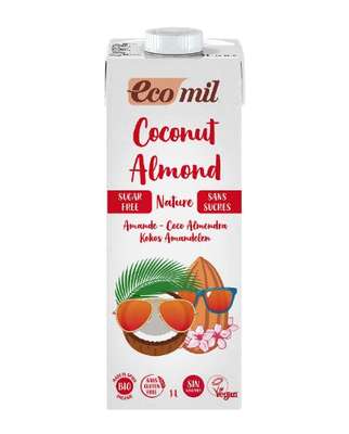 Lait de coco à l'amande sans sucres BIO, Ecomil  (1 L)