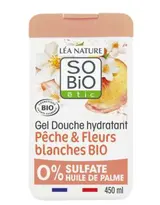 Gel douche hydratant pêche & fleurs blanches BIO, So'Bio (450 ml)