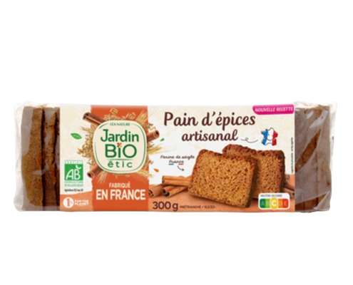 Pain d'épices artisanal BIO, Jardin Bio (300 g)