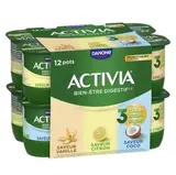 Yaourts au bifidus citron/vanille/coco, Activia (12 x 125 g)