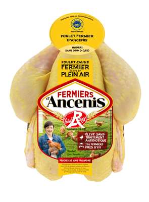 Poulet fermier jaune d'Ancenis (environ 1.7 à 1.9 Kg)