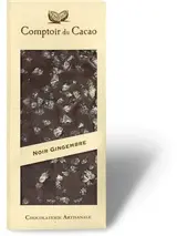Tablette gourmande noir gingembre, Comptoir Cacao (90 g)
