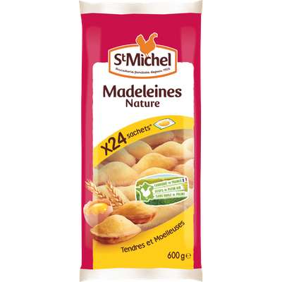 Madeleines natures tendres et moelleuse, St Michel (x 24, 600 g)