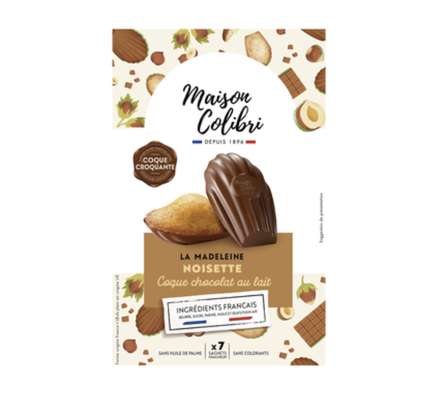 Madeleines noisette coque chocolat au lait, Maison Colibri (182 g)