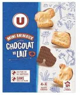 Mini animaux chocolat lait, U (160 g)