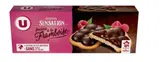 Petit beurre tablette chocolat noir fourré à la framboise, U (130 g)