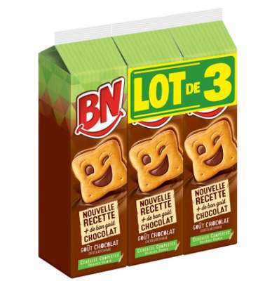 Biscuits fourrés gout chocolat LOT DE 3, BN (x 48, 855 g)