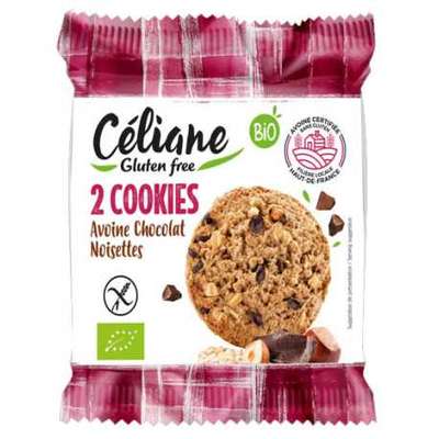 Cookies avoine chocolat noisette vegan BIO, Celiane (x2)