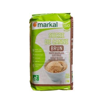 Sucre brun canne  BIO, Markal (1 Kg)