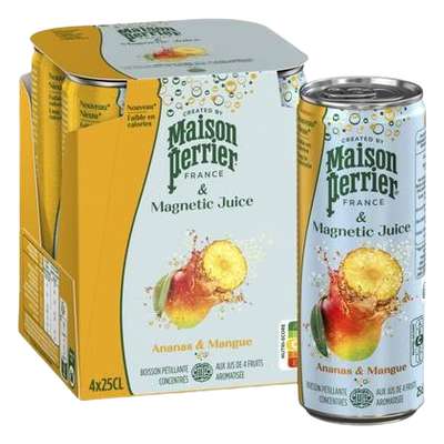 Pack de Magnetic juice Ananas/Mangue, Maison Perrier (4 x 25 cl)