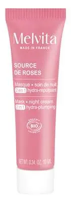 Masque soin hydra/repulpant 2 en 1 - Source de Roses, Melvita (10 ml)