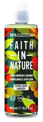 Savon liquide mains Pamplemousse Orange, Faith In Nature (400 ml)