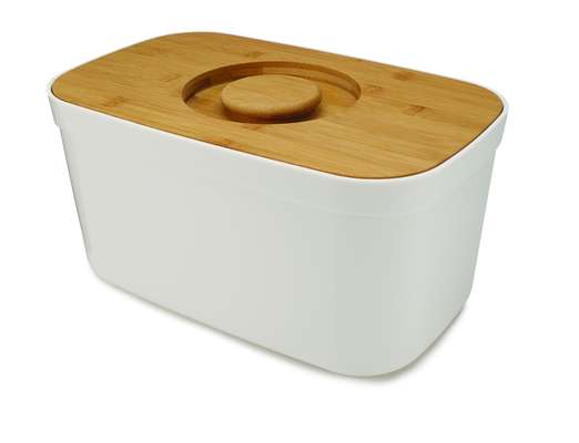 Boîte à pain avec couvercle en bambou - Blanc, Joseph Joseph