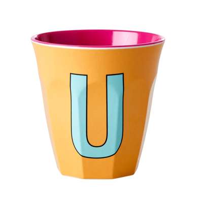 Gobelet Melamine Lettre U - Abricot , Rice